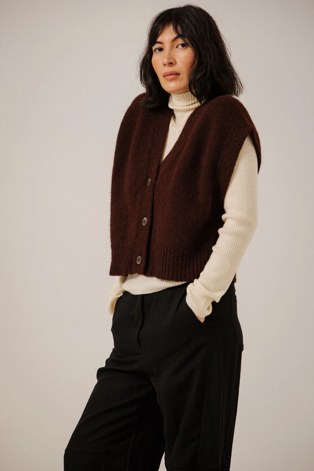 Alpaca Button Down Vest