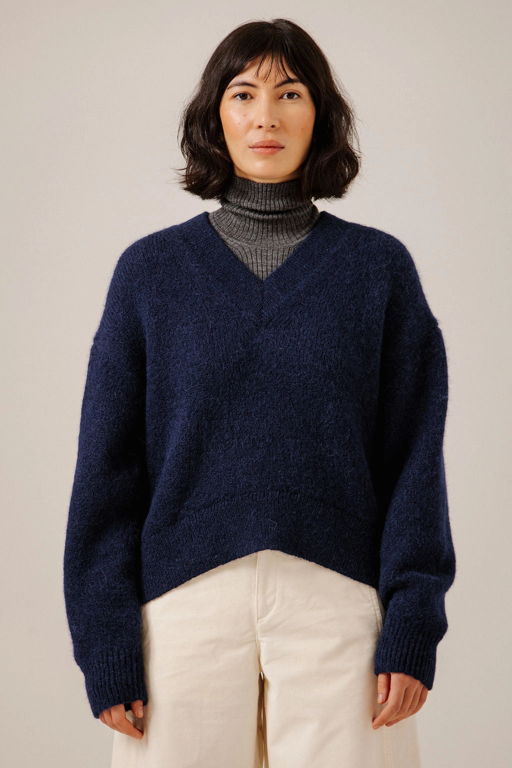 Boxy Alpaca V-Neck Sweaters & Knits Bare Knitwear