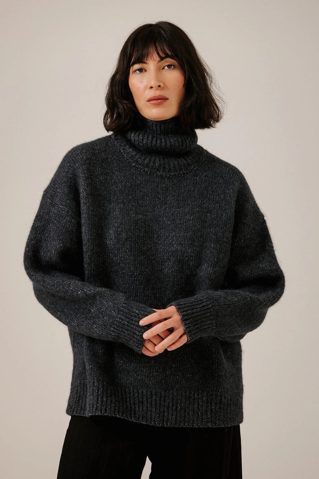 Alpaca Oversized Turtleneck Sweater