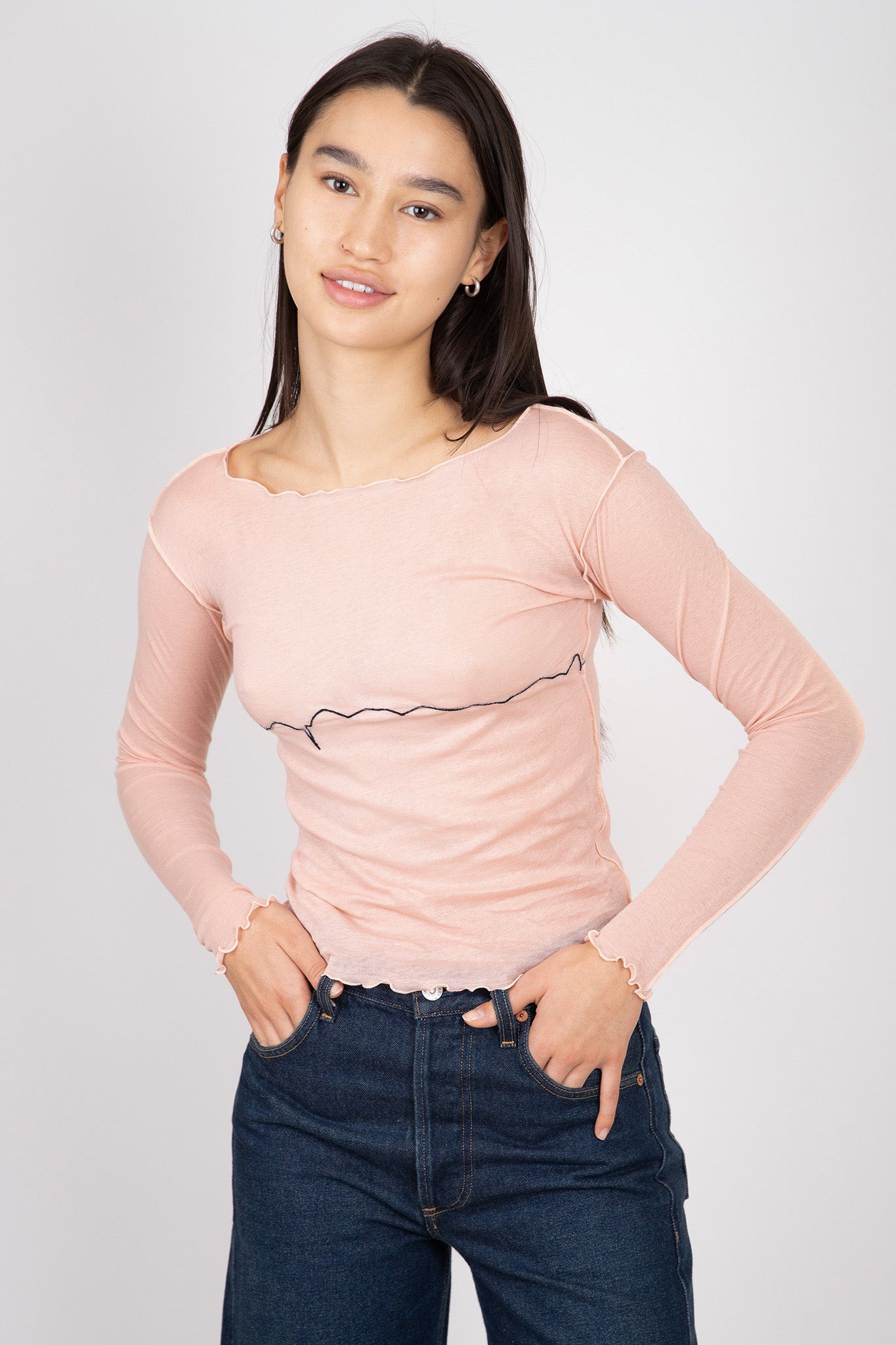    Baserange-Tabbys-Star-Long-Sleeve-Buio-Pink