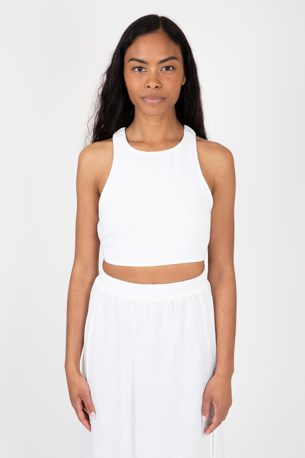    Bella-Dahl-Cross-Back-Linen-Top-White