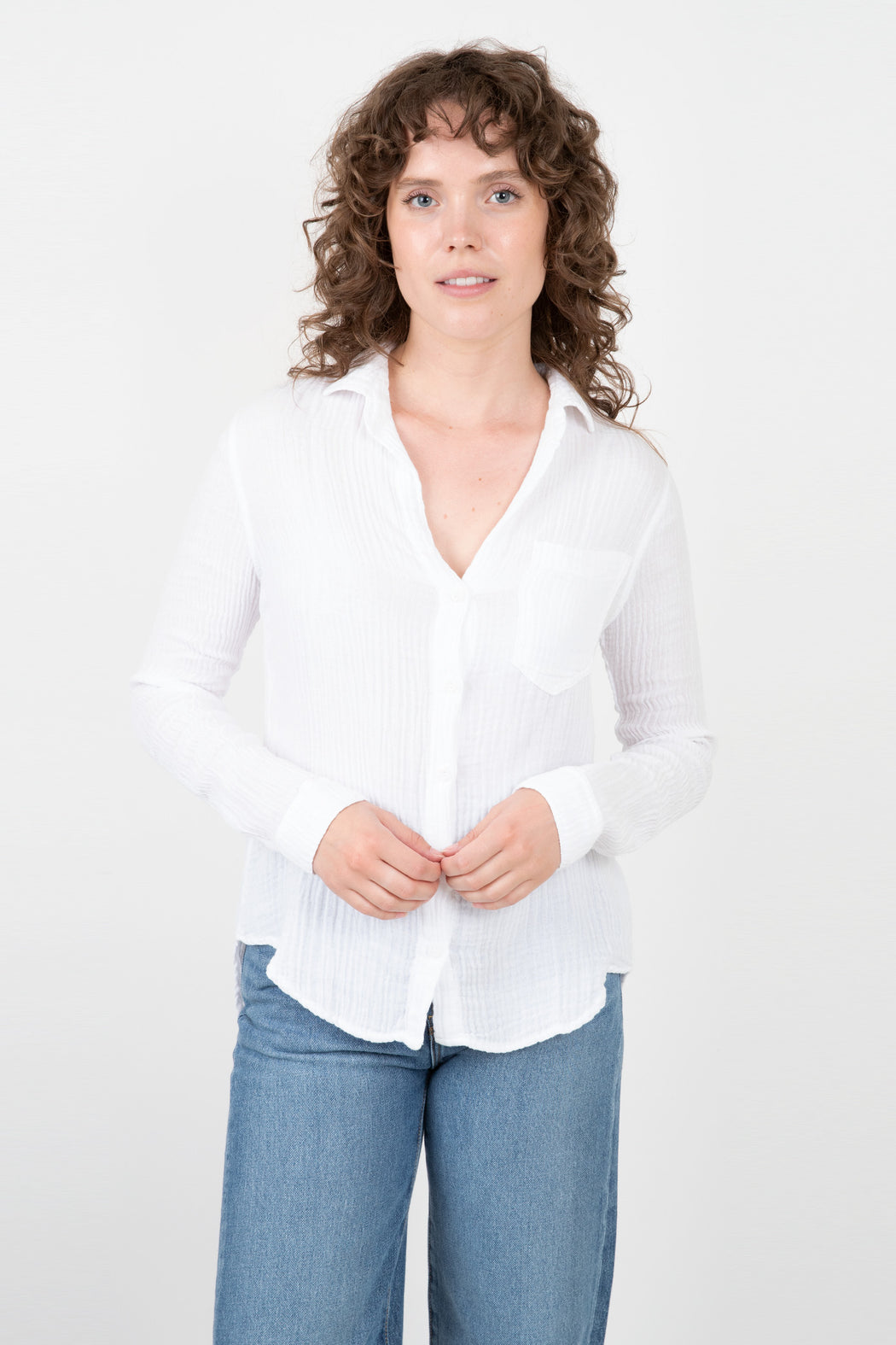    Bella-Dahl-Pocket-Button-Down-White