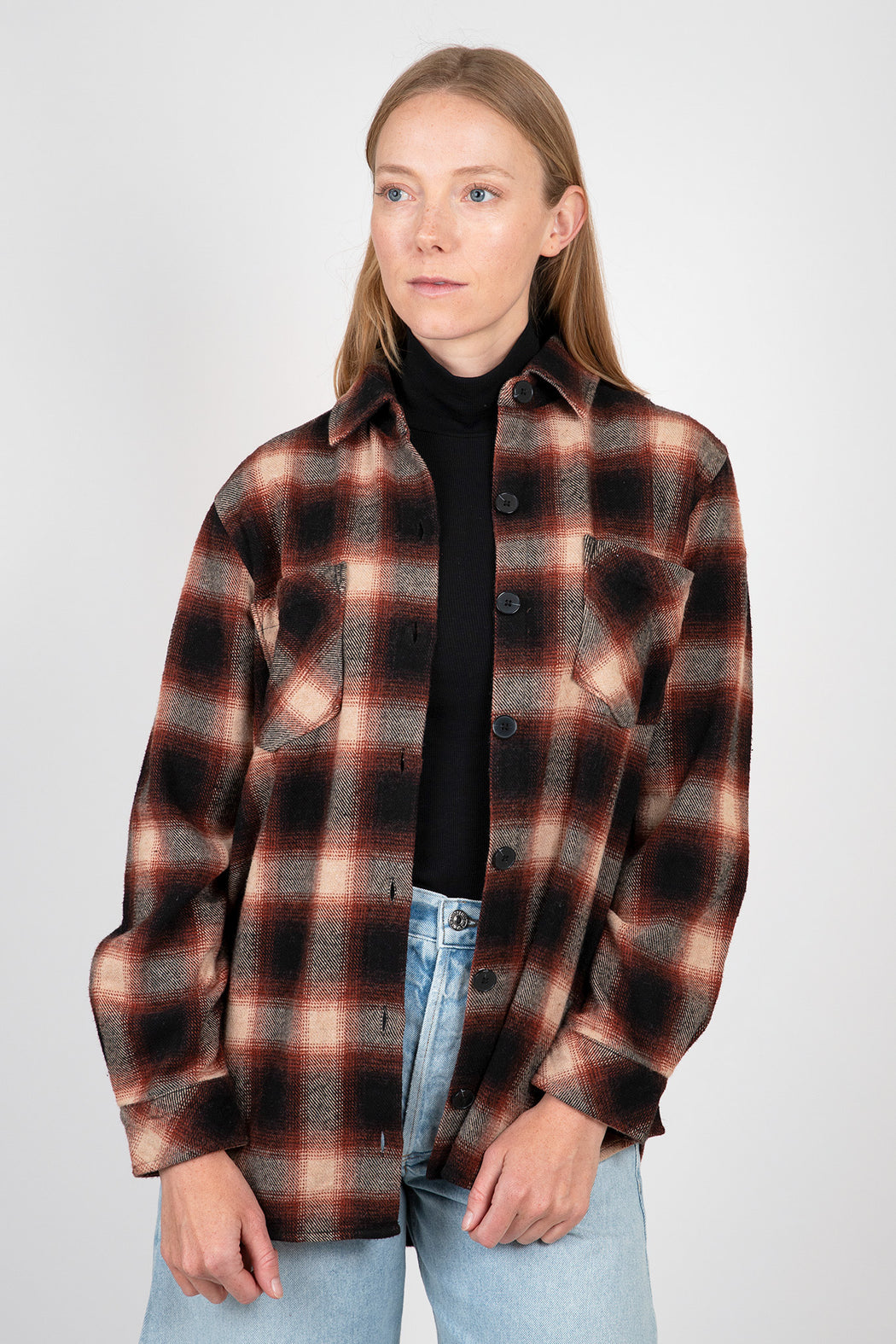    Bella-Dahl-Two-Pocket-Oversize-Shacket-Heritage-Red-Plaid
