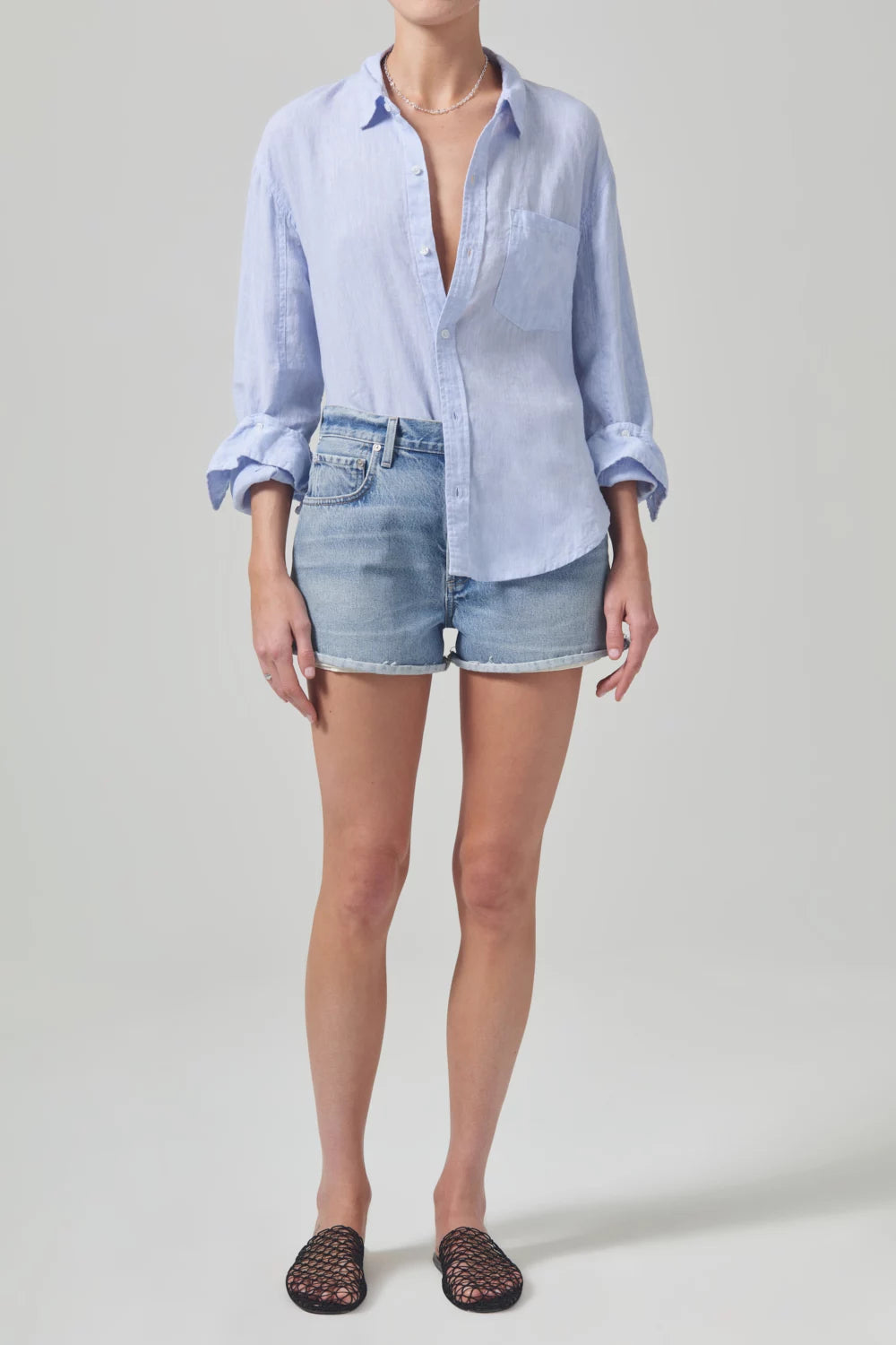 Kayla Shrunken Linen Shirt Tops Citizens of Humanity   