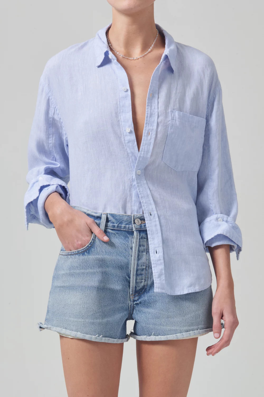 Kayla Shrunken Linen Shirt Tops Citizens of Humanity   