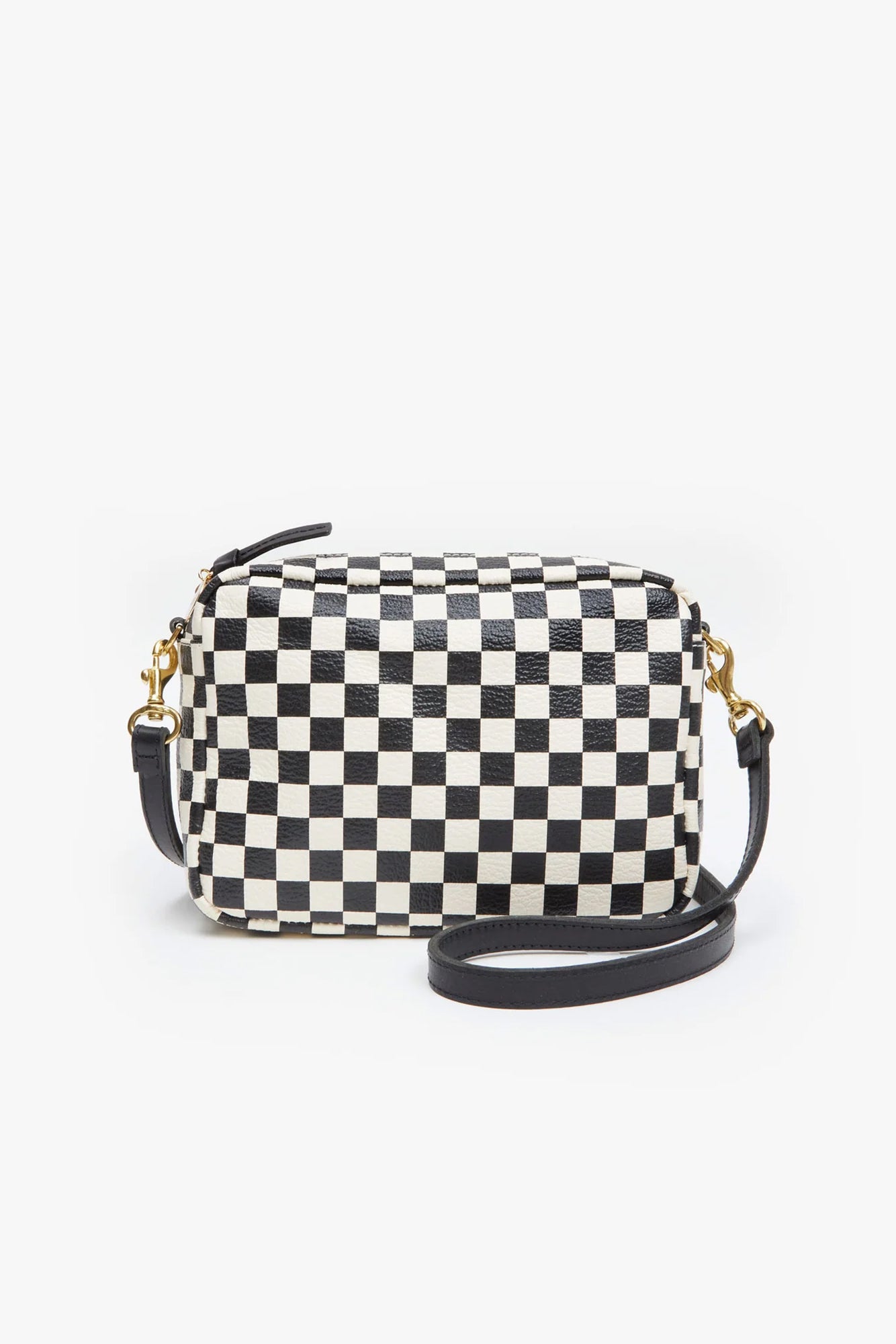 Clare V. - Poche in Black & Cream Woven Checker