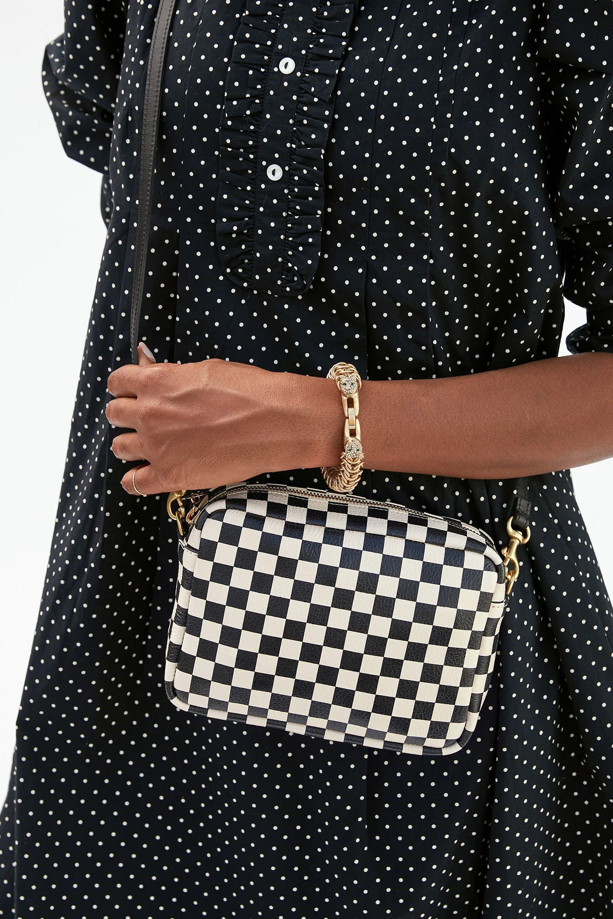 Clare-V-Midi-Sac-Black-Cream-Checkers