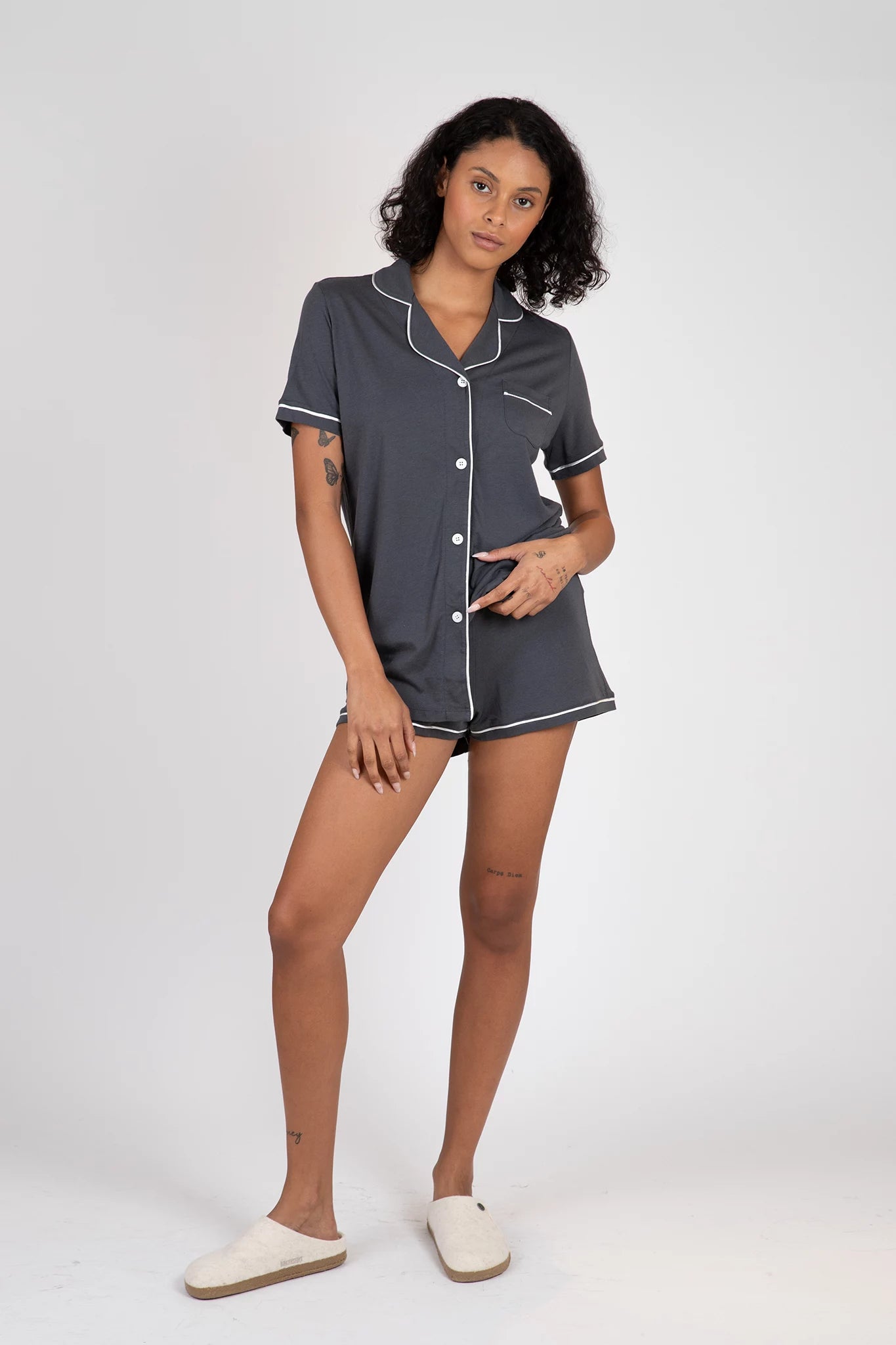 Bella Short Sleeve Top &amp; Boxer Pajama Set Sleepwear Cosabella   