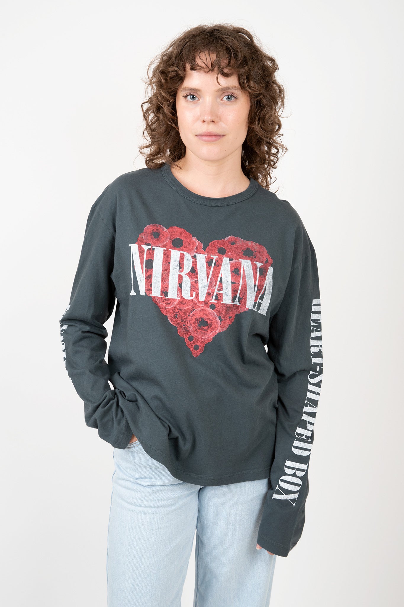 Nirvana Flower Heart Crew Long Sleeve Tee T-Shirts Daydreamer   