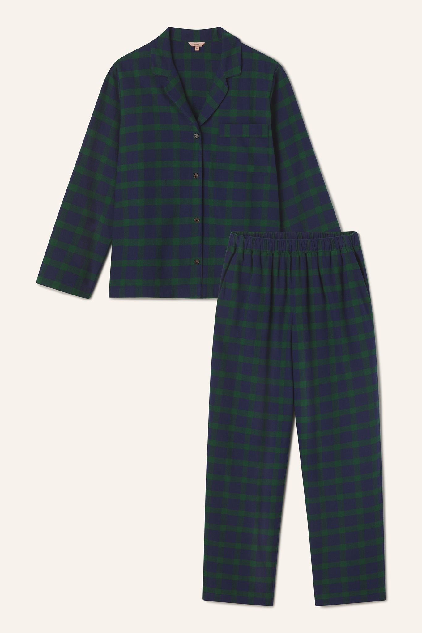 Eberjey-Flannel-Long-PJ-Set-Windowpane-Plaid-True-Navy