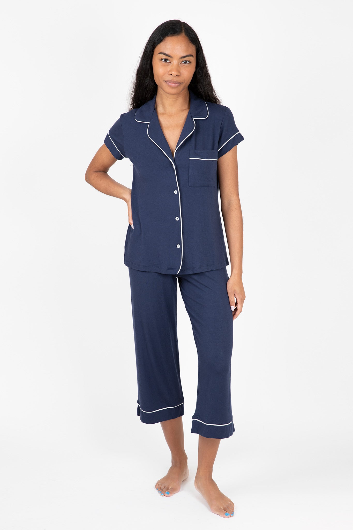 Gisele Short Sleeve Cropped PJ Set Sleepwear Eberjey   