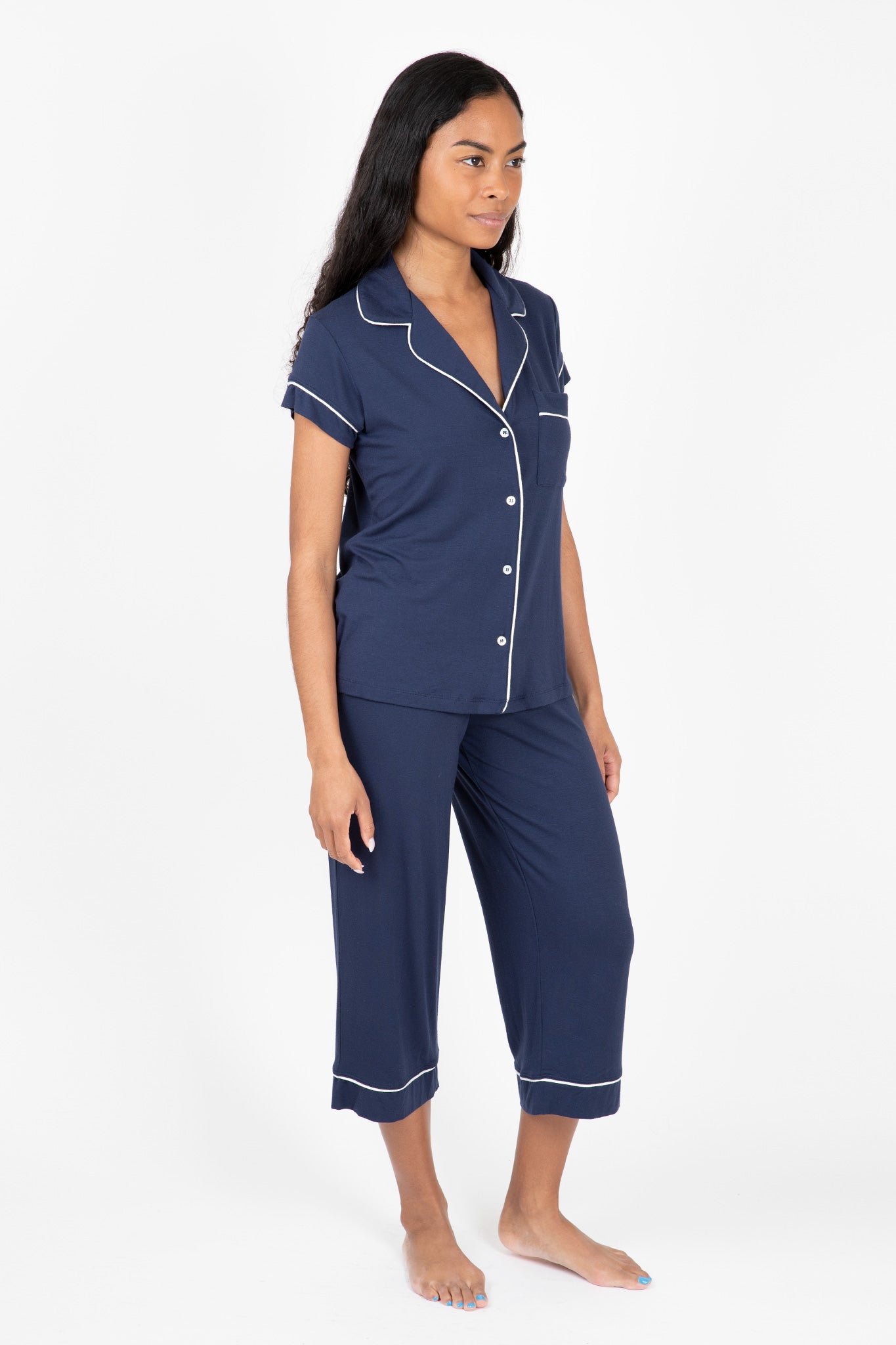 Gisele Short Sleeve Cropped PJ Set Sleepwear Eberjey   