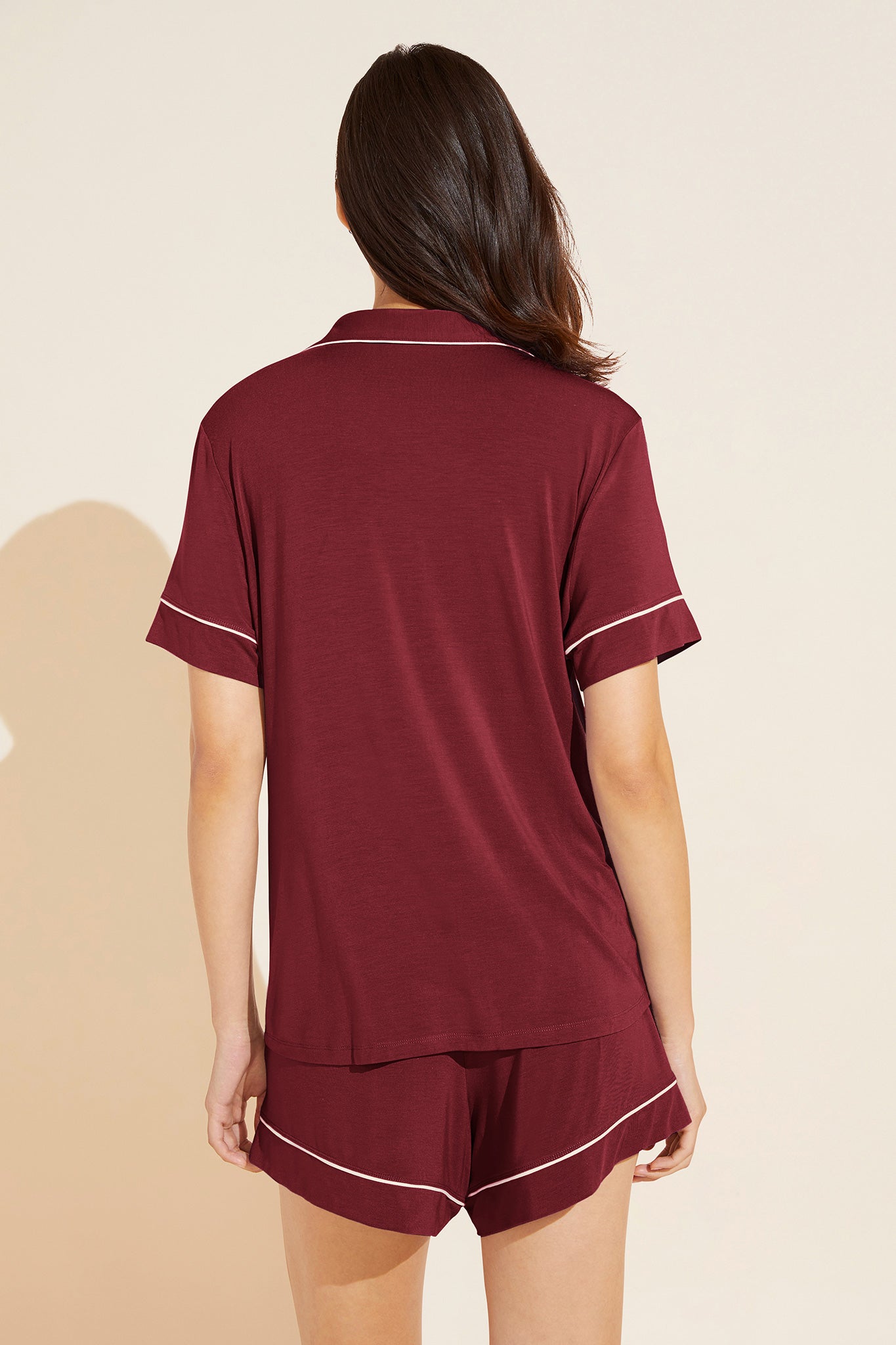 Eberjey-Gisele-TENCEL-Modal-Relaxed-Short-PJ-Set-Sangria-Ivory