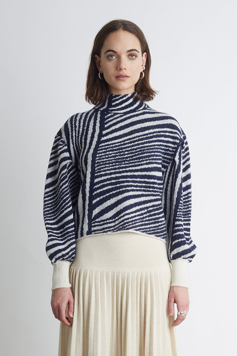 Eleven-Six-Faith-Sweater-Ivory-Navy