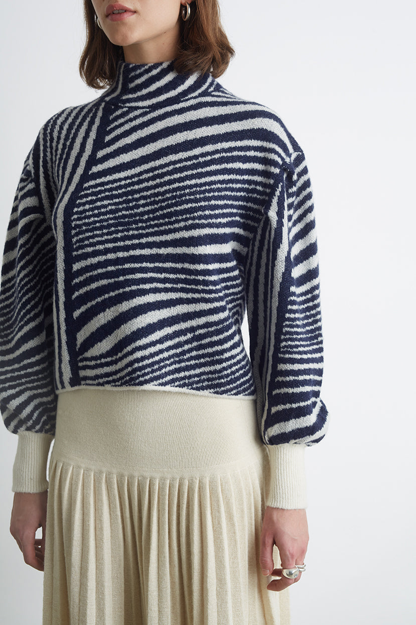 Eleven-Six-Faith-Sweater-Ivory-Navy