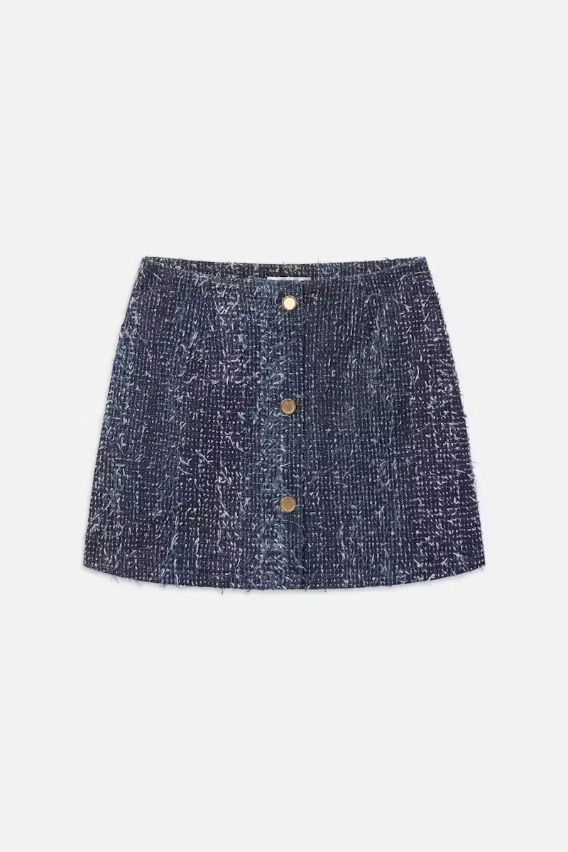 Denim Boucle Skirt Skirts FRAME   