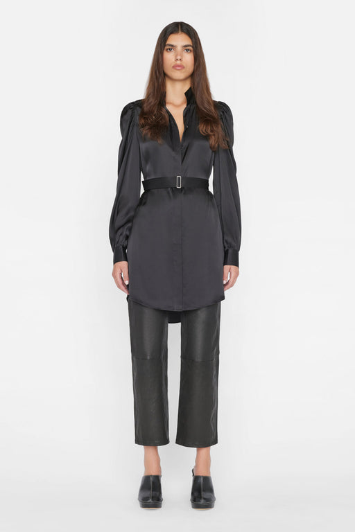 FRAME-Gillian-Long-Sleeve-Mini-Dress-Noir
