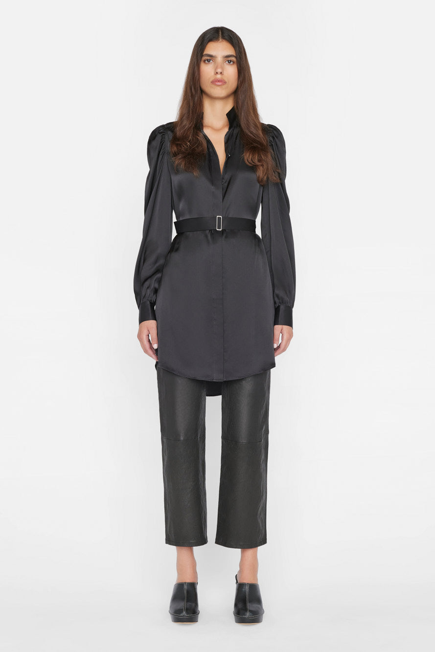 FRAME-Gillian-Long-Sleeve-Mini-Dress-Noir