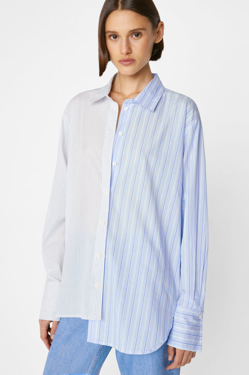 FRAME-Le-Mix-Oversized-Shirt-Blanc-Multi