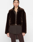 Faux Fur Zip Up Jacket Jackets & Coats FRAME   