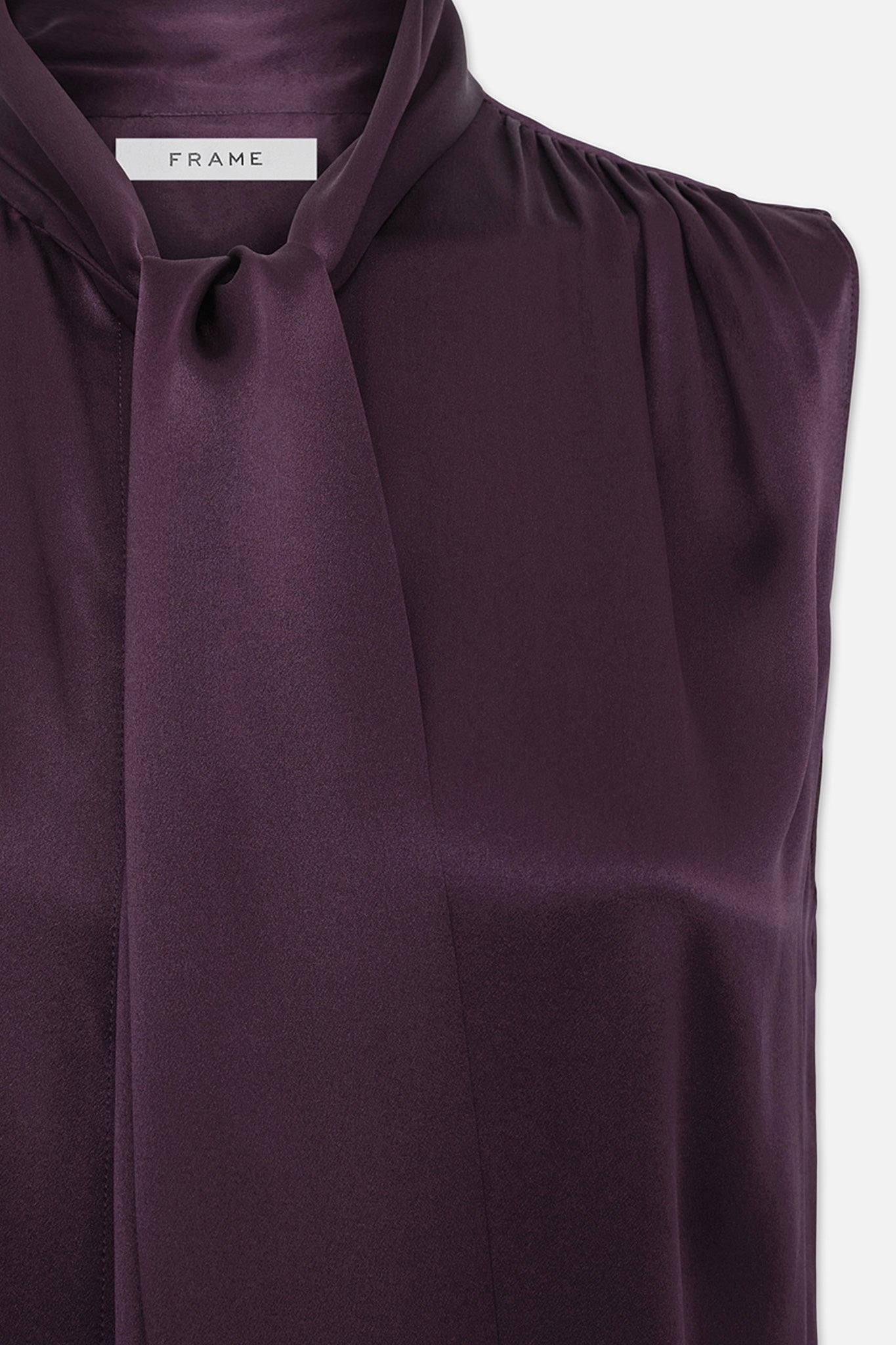 Frame-Sleeveless-Femme-Tie-Neck-Blouse-Plum