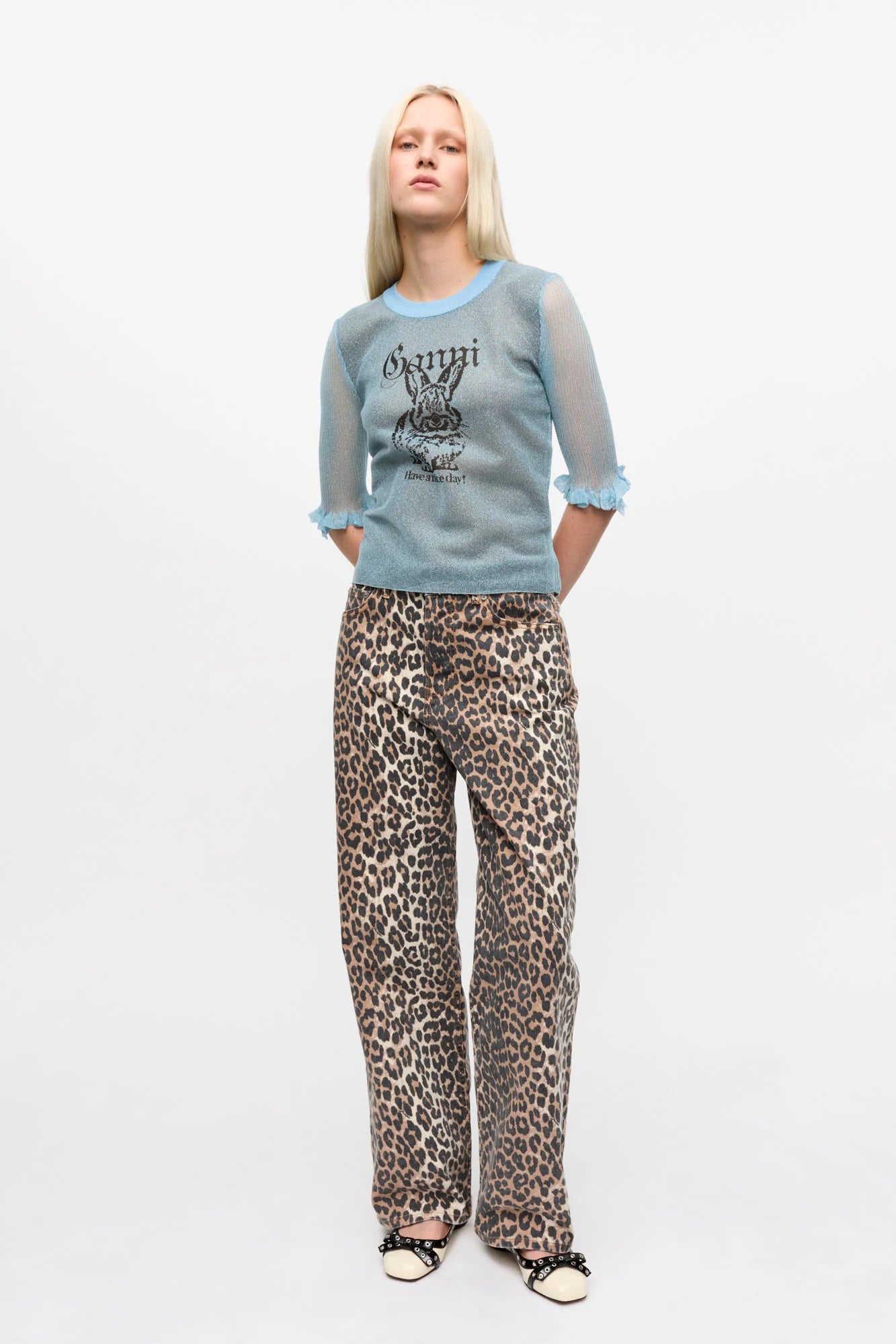 Sheer Jacquard Top Tops Ganni