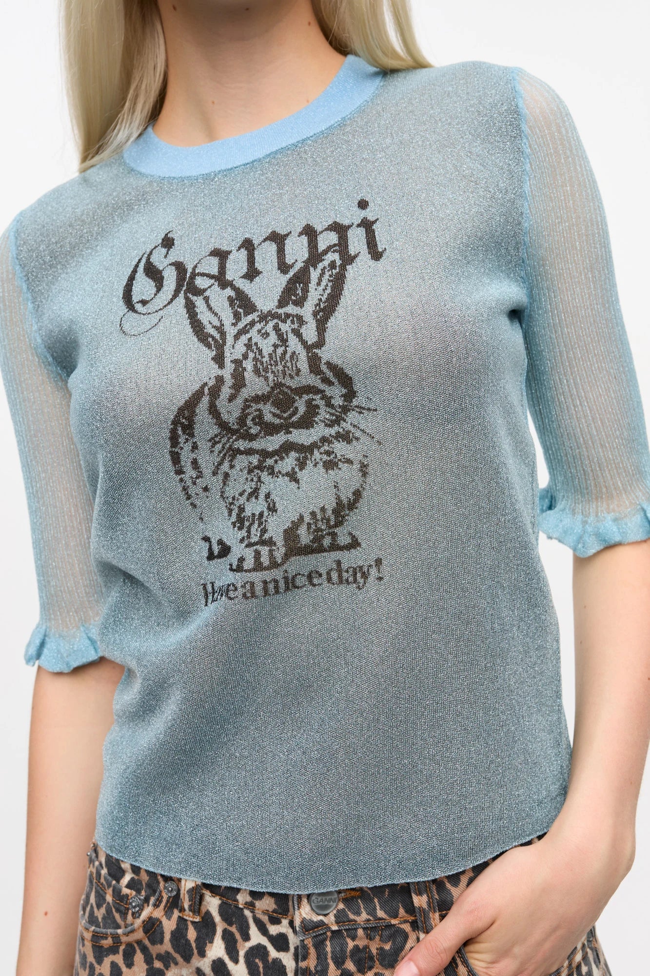 Sheer Jacquard Top Tops Ganni
