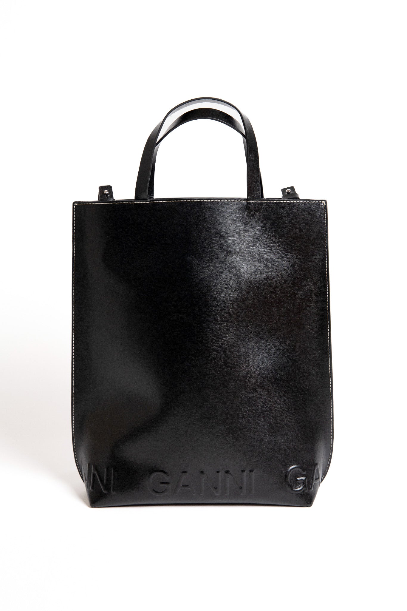    Ganni-Banner-Crossbody-Tote-Black