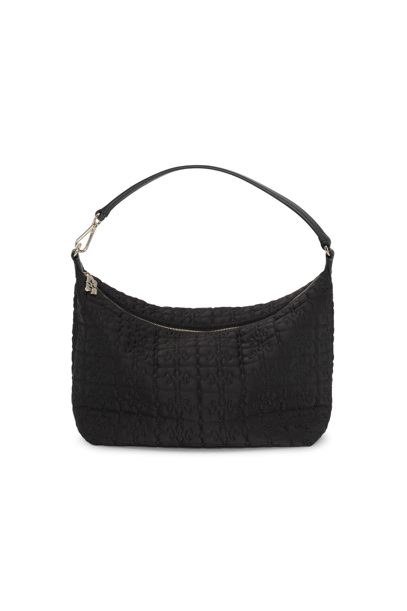    Ganni-Black-Medium-Butterfly-Pouch-Satin-Bag-Black