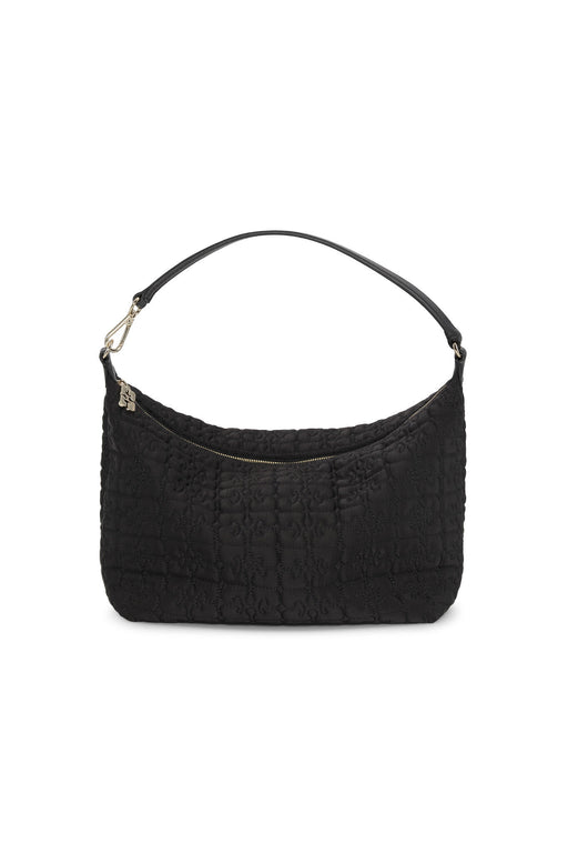    Ganni-Black-Medium-Butterfly-Pouch-Satin-Bag-Black
