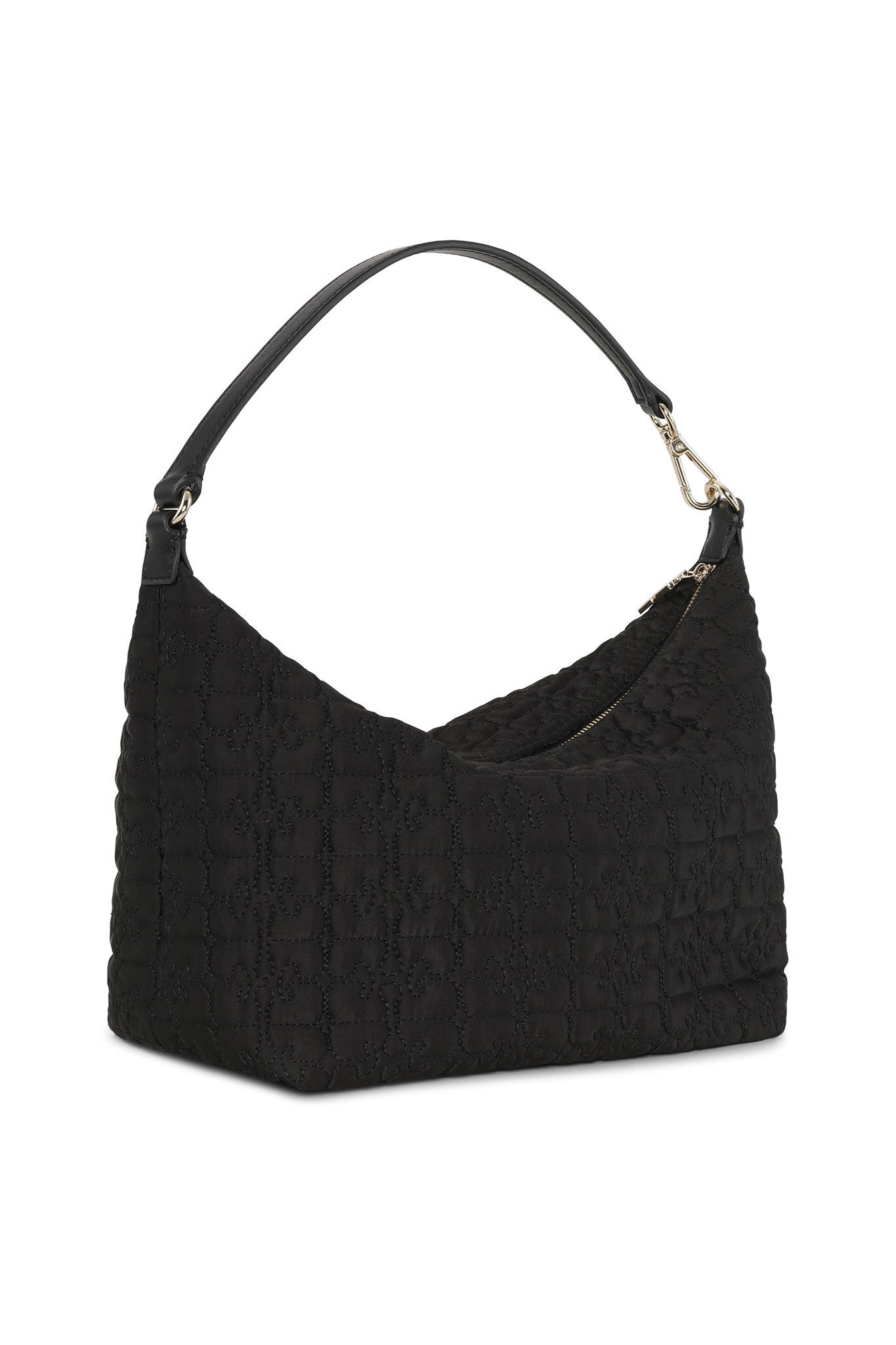    Ganni-Black-Medium-Butterfly-Pouch-Satin-Bag-Black