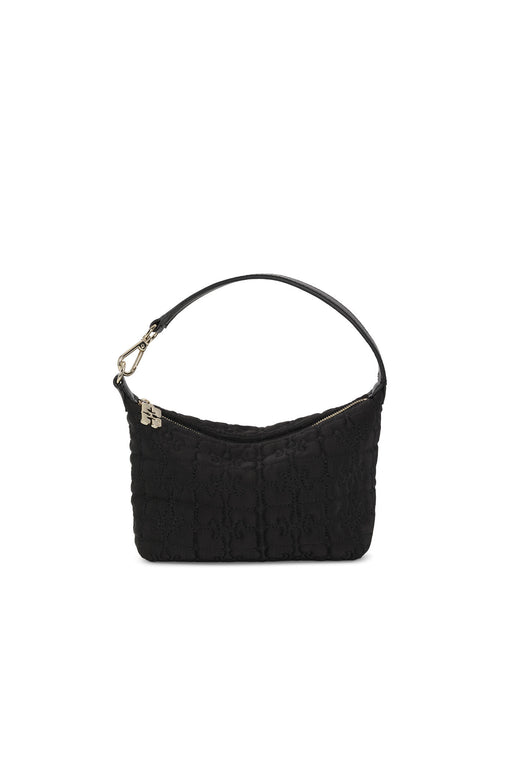    Ganni-Black-Small-Butterfly-Pouch-Satin-Bag-Black
