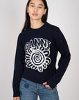    Ganni-Blue-Flower-Graphic-O-Neck-Pullover-Sky-Captain