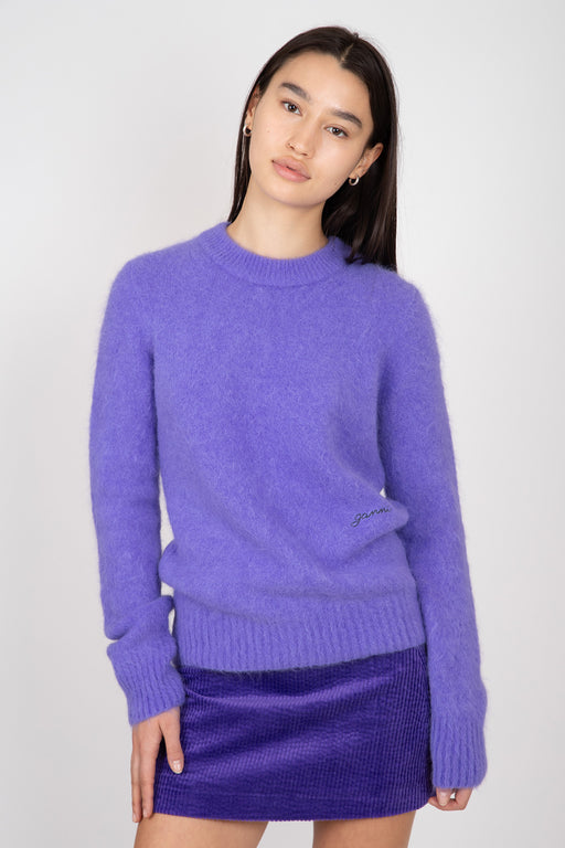 Ganni-Brushed-Alpaca-O-Neck-Sweater-Simply-Purple