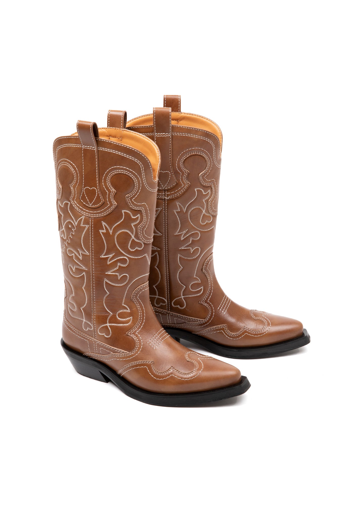 Embroidered Western Boots Footwear Ganni   