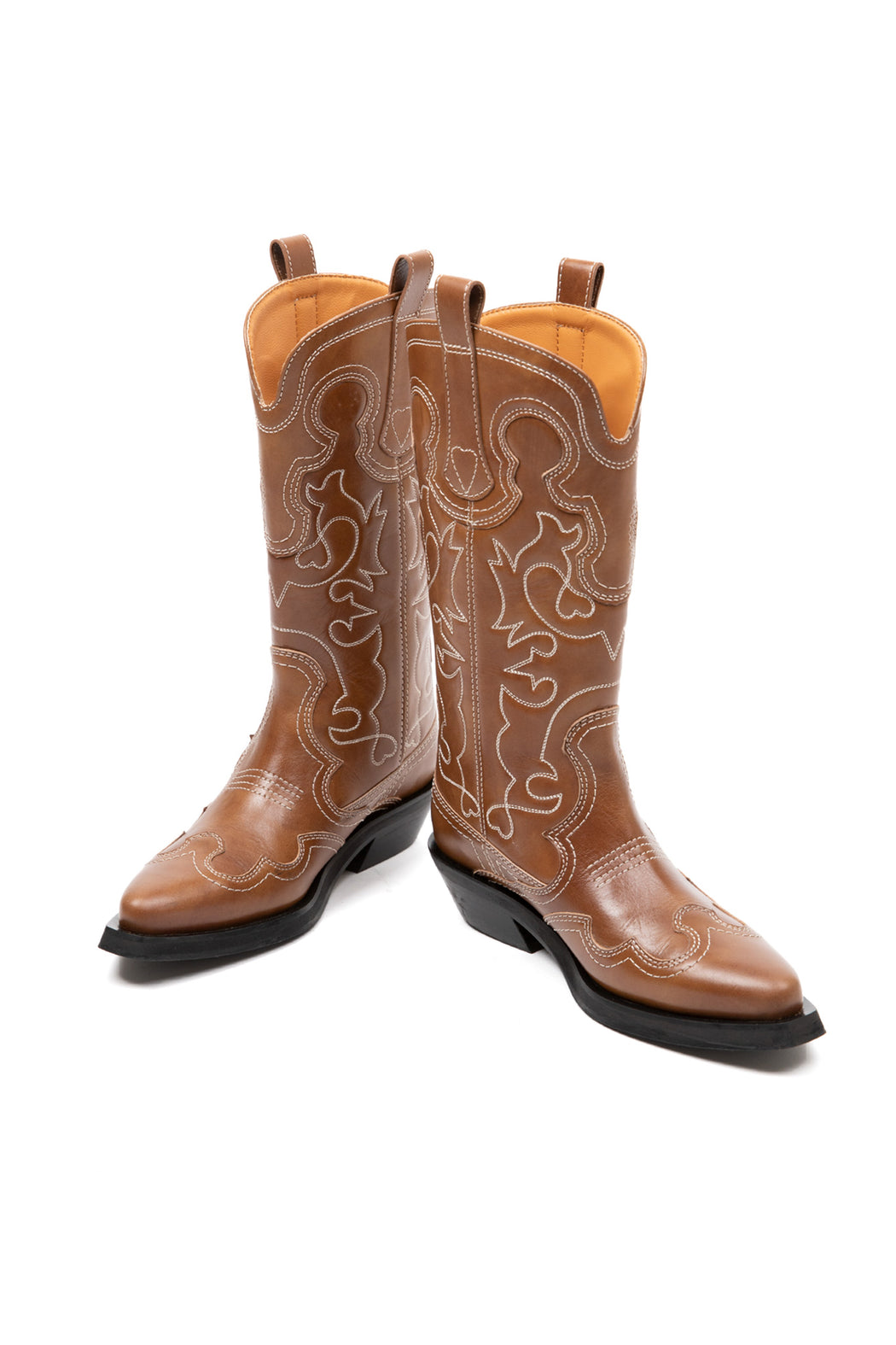 Ganni-Embroidered-Western-Boots-Tigers-Eye