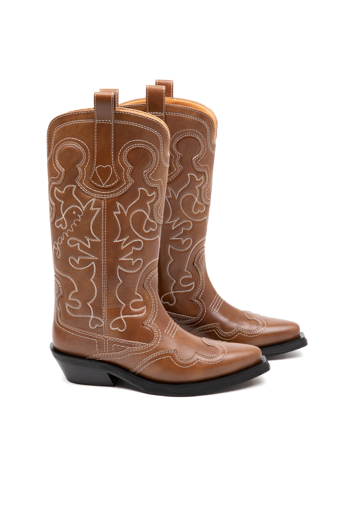 Embroidered Western Boots Footwear Ganni   