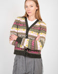Green Logo Wool Mix Cardigan Sweaters & Knits Ganni   