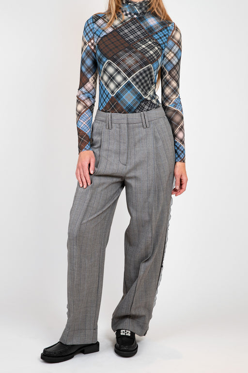 Ganni-Grey-Herringbone-Suiting-Pleated-Trousers-Frost-Gray