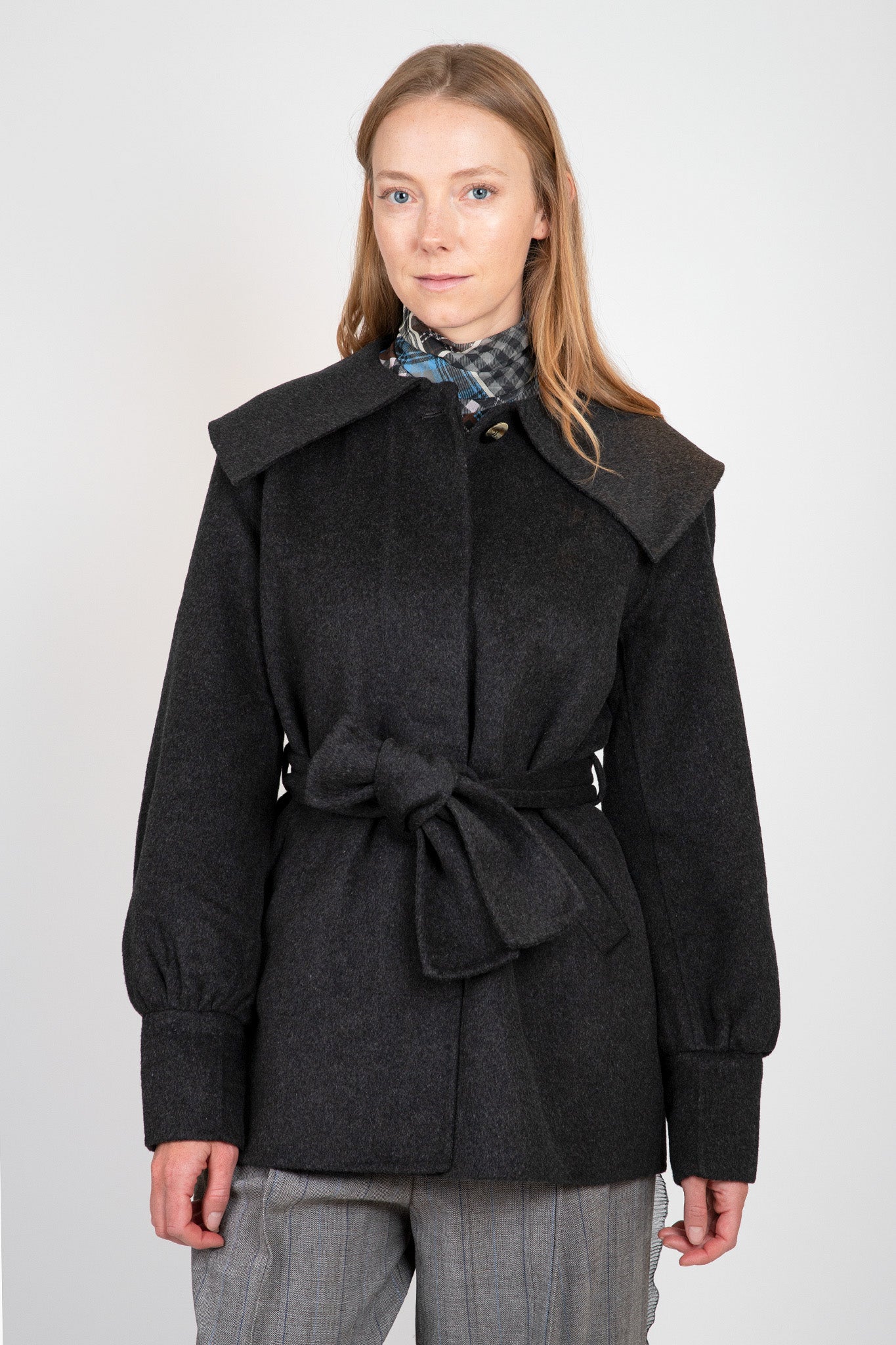 Ganni-Grey-Wool-Collar-Jacket-Phantom