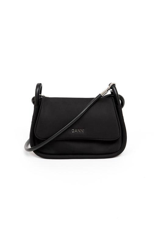 Ganni-Knot-Flap-Over-Bag-Black