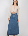 Overdyed Cutline Denim Maxi Skirt Skirts & Dresses Ganni   