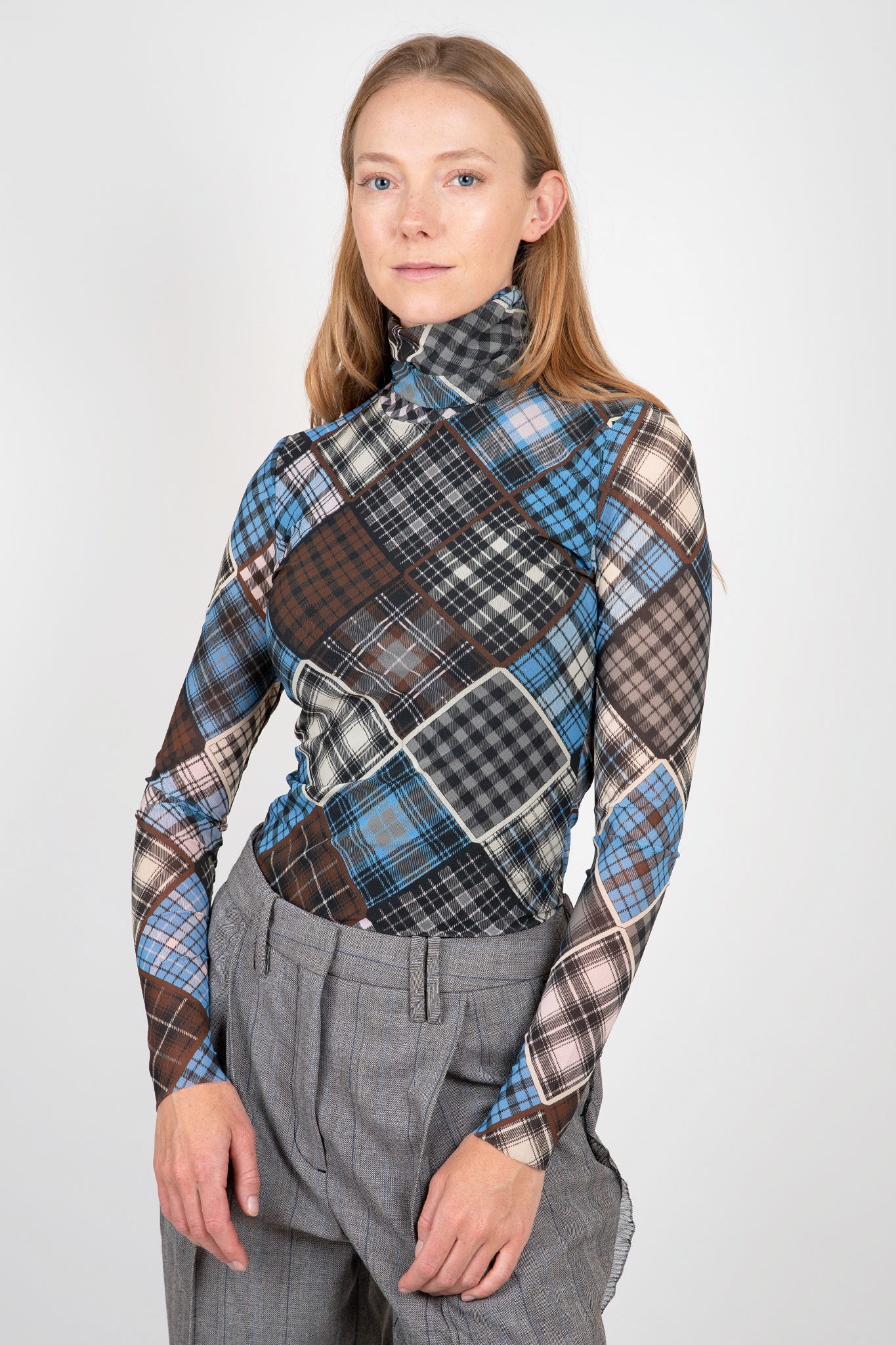 Ganni-Printed-Mesh-Lov-Sleeve-Rollneck-Sweater-Silver-Lake-Blue