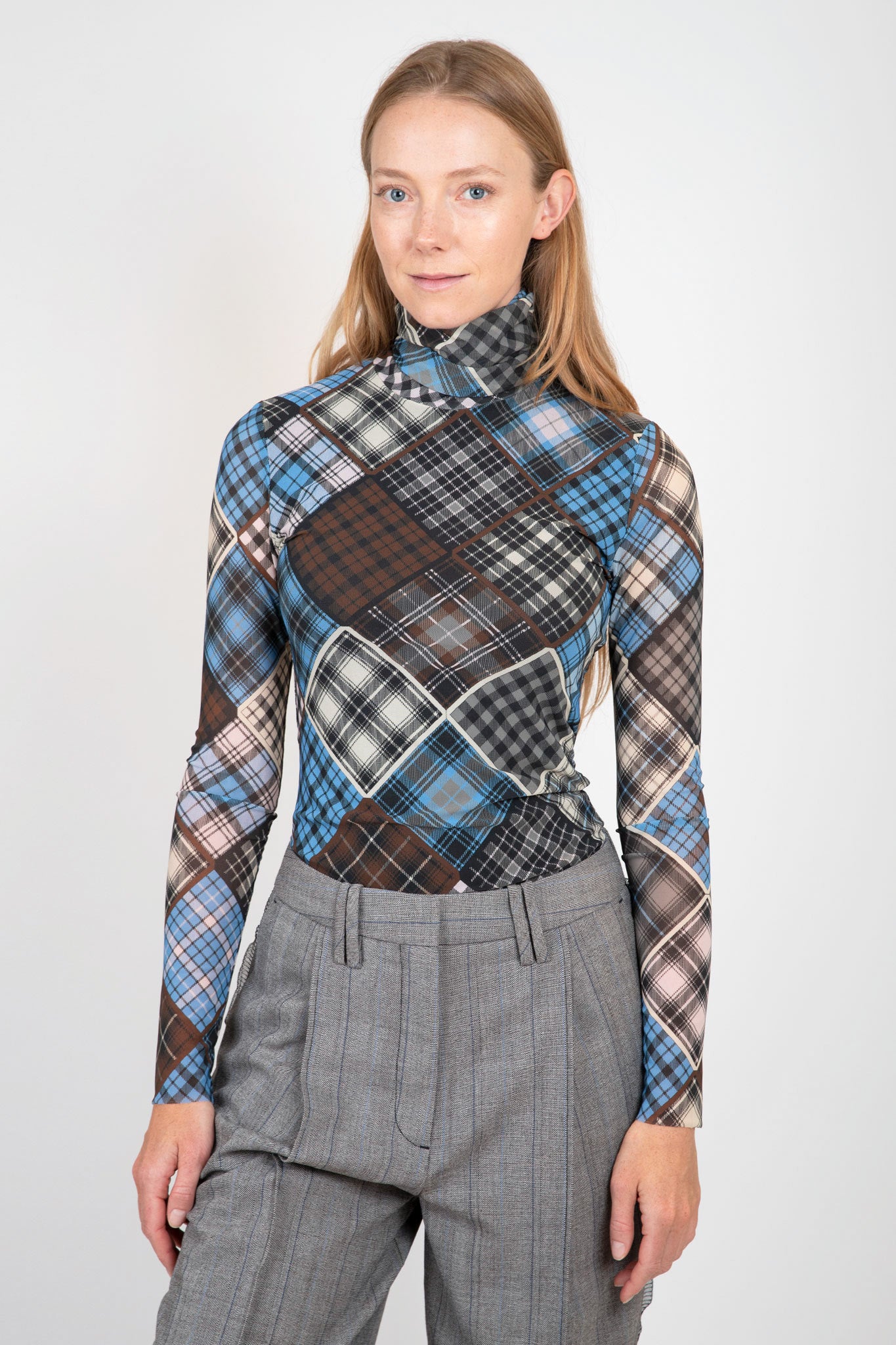 Ganni-Printed-Mesh-Lov-Sleeve-Rollneck-Sweater-Silver-Lake-Blue