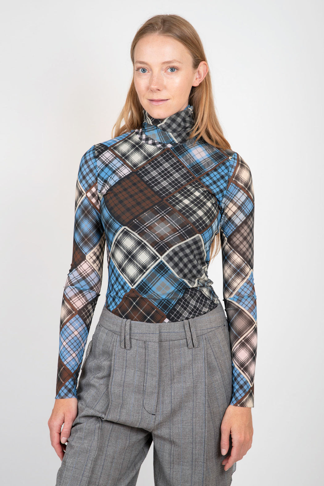 Ganni-Printed-Mesh-Lov-Sleeve-Rollneck-Sweater-Silver-Lake-Blue