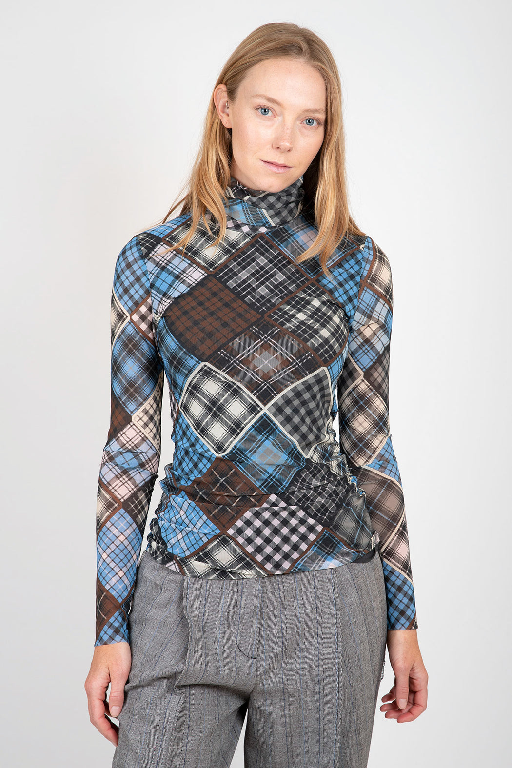 Ganni-Printed-Mesh-Lov-Sleeve-Rollneck-Sweater-Silver-Lake-Blue