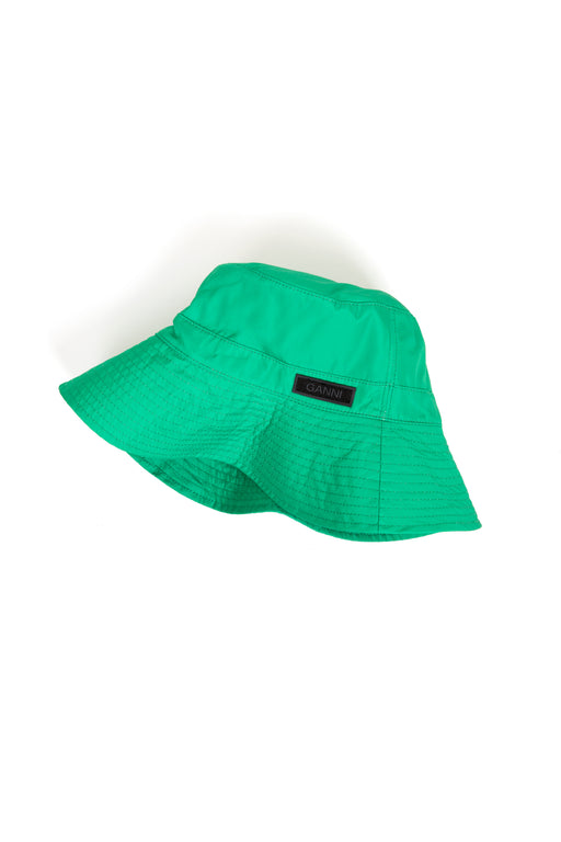 Ganni-Recycled-Tech-Bucket-Hat-Kelly-Green