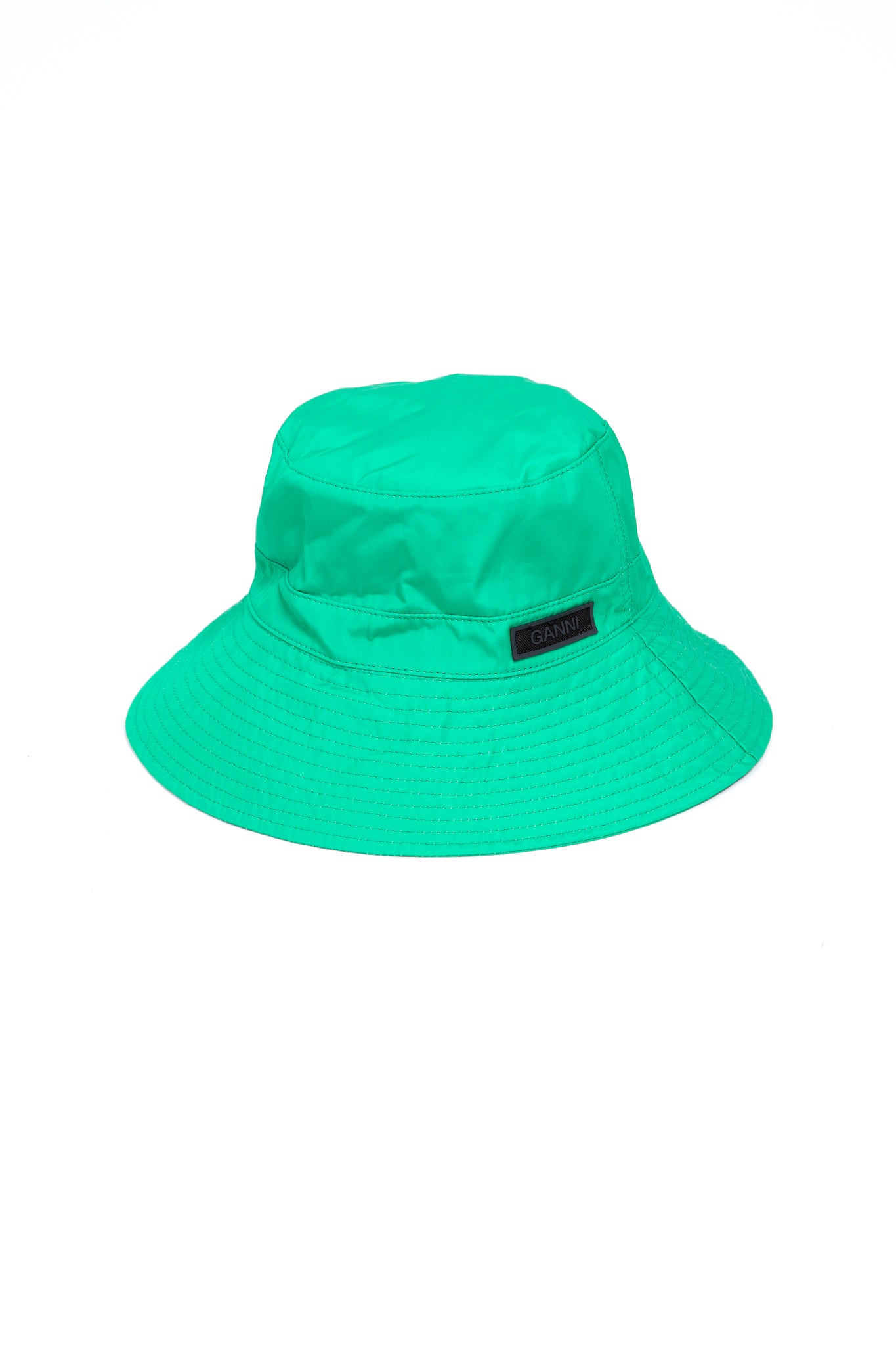 Ganni-Recycled-Tech-Bucket-Hat-Kelly-Green