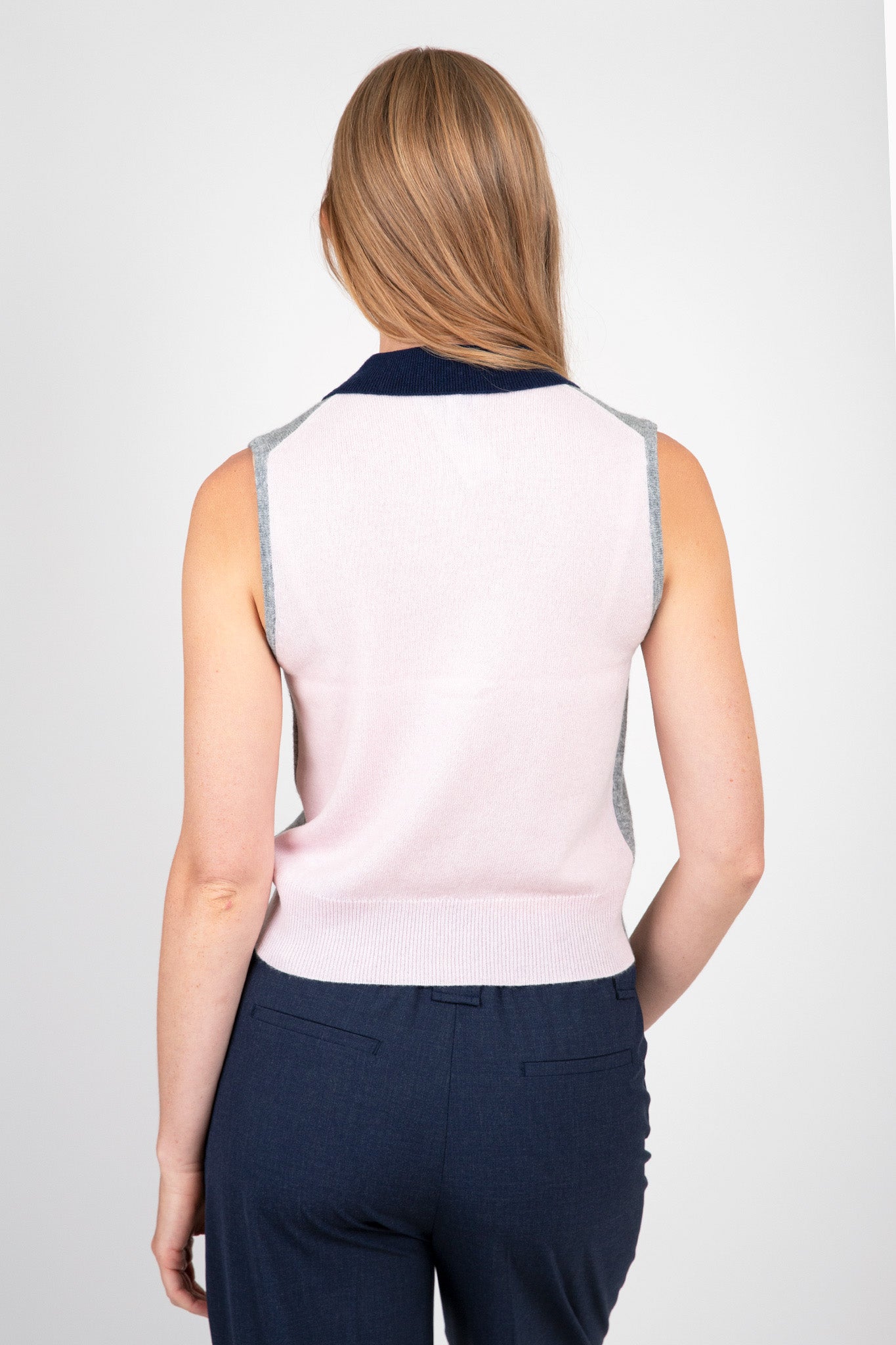    Ganni-Sleeveless-Polo-Frost-Gray