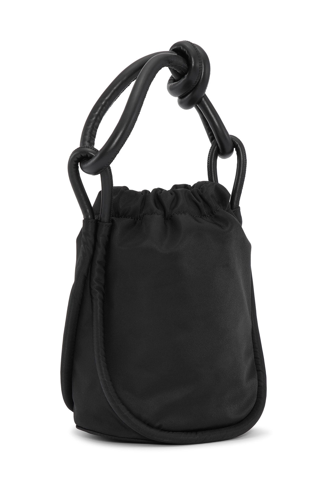    Ganni-Small-Black-Knot-Bucket-Bag-Black